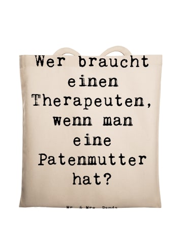 Mr. & Mrs. Panda Tragetasche Liebe Patenmutter mit Spruch in Creme