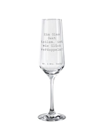 Mr. & Mrs. Panda Sektglas Spruch Sektglas Glück mit Spruch in Transparent