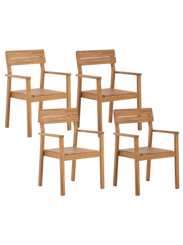 Beliani 2er-Set Gartenstuhl FORNELLI in Heller Holzfarbton