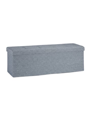 relaxdays Faltbare Sitzbank in Dunkelgrau - (B)114 x (H)38 x (T)38 cm