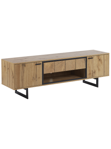 Beliani TV-Möbel BOISO in Braun/Schwarz - (W) 160 x (H) 50 x (L) 40 cm