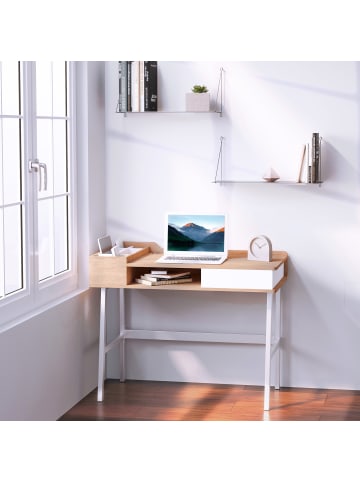 HOMCOM Schreibtisch-100L x 55B x 81,5H cm-Naturholz