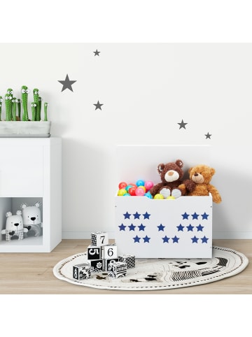 relaxdays Spielzeugtruhe in Weiß - (B)60 x (H)40 x (T)30 cm