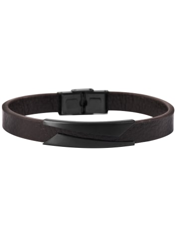 Adeliás Herren Armband aus Edelstahl 21,5 cm in braun