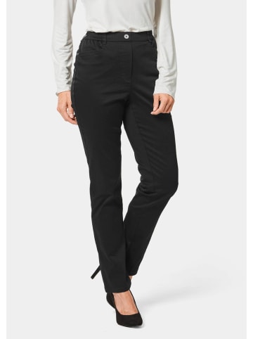GOLDNER Satin-Baumwollhose mit Stretch in schwarz