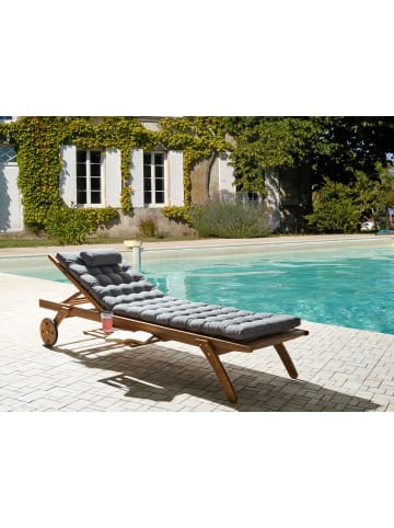 Beliani Gartenliege CESANA PREMIUM in Braun/Grau - (W) 61 x (H) 33 x (L) 195 cm
