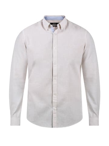 INDICODE Langarmhemd IDLuan 20-236 Langarmhemd aus Leinenmix in Beige