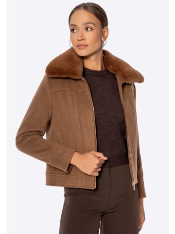 Wittchen Kurze Jacke mit abnehmbarem Kunstfell in Brown