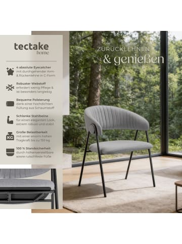 tectake Armlehnstuhl mit Steppmuster, Webstoff, gepolstert, 60 x 58 x 85 cm