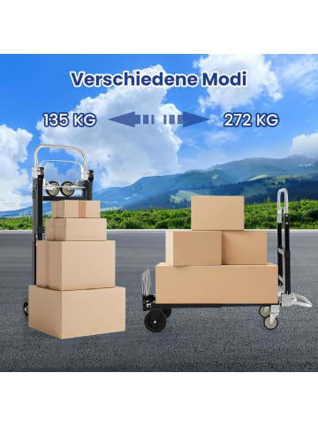 COSTWAY 2-in-1 Transportwagen in Schwarz