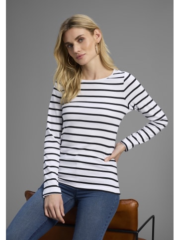 FLASHLIGHTS Langarmshirt in schwarz-weiß-gestreift, schwarz