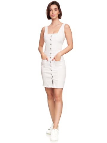 Arizona-Shopping Denim Jeans Latz Kleid Cocktail Mini Rock in Weiß