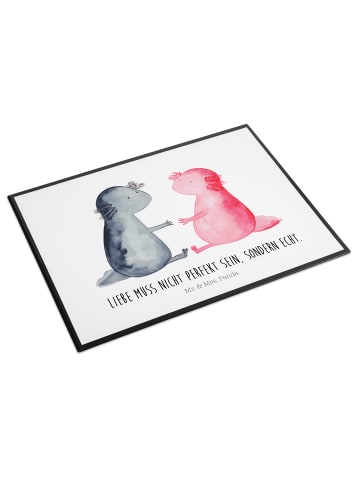Mr. & Mrs. Panda Schreibauflage Axolotl Liebe mit Spruch in Weiß