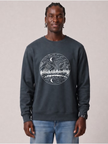 wat? Apparel Sweatshirt Mountains by night in India Ink Grey