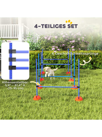 Pawhut Hunde Agility Set Blau Kunststoff