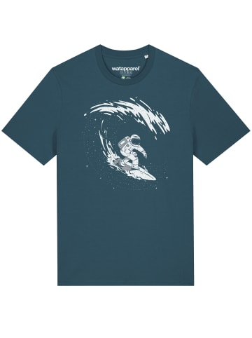wat? Apparel T-Shirt Surfing Spaceman in Petrol