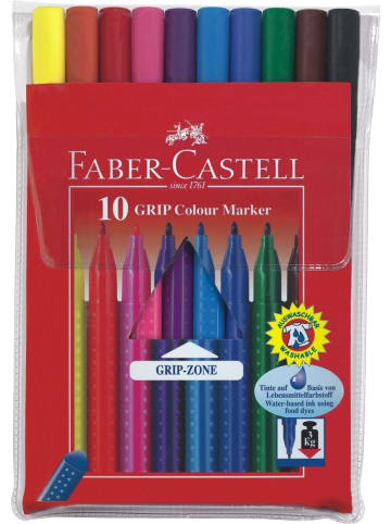 Faber-Castell Fasermaler Grip Colour Packung mit 10 Farben