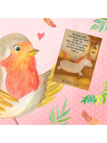 Mr. & Mrs. Panda babykarte Pferd Springen Design mit Spruch in Weiß