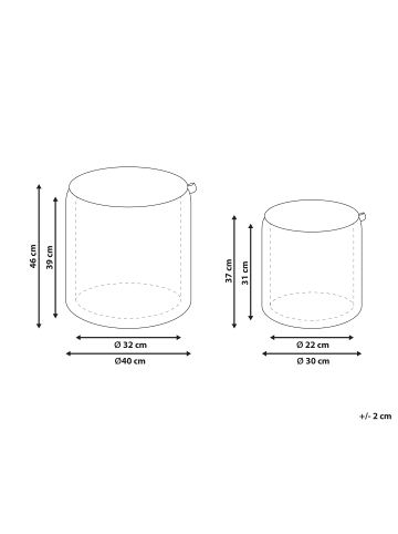 Beliani 2er-Set Pouf BEREA in Braun