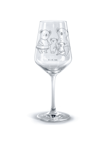 Mr. & Mrs. Panda Rotwein Glas Koala Familie ohne Spruch in Transparent
