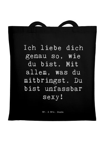 Mr. & Mrs. Panda Tote Bag Spruch Sinnlichkeit lieben mit Spruch in Schwarz