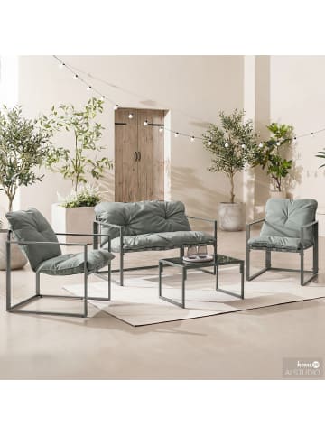 home24 Gartensitzgruppe Savva 4-teilig in Grau