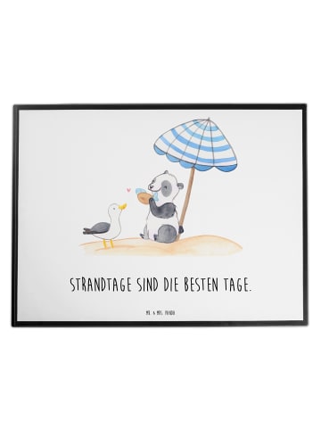 Mr. & Mrs. Panda Schreibtischunterlage Sommer Strandtage mit Spruch in Weiß