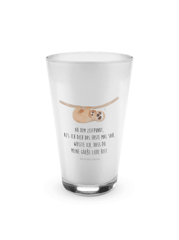 Mr. & Mrs. Panda Wasserglas Faultier Kind mit Spruch in Transparent