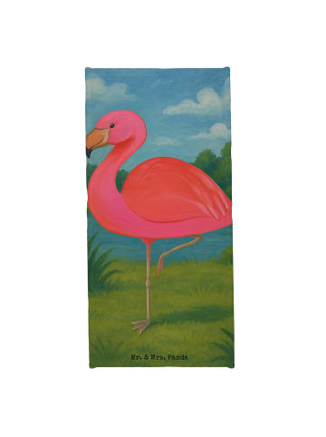 Mr. & Mrs. Panda Badehandtuch Flamingo Classic Design ohne Spruch in Weiß