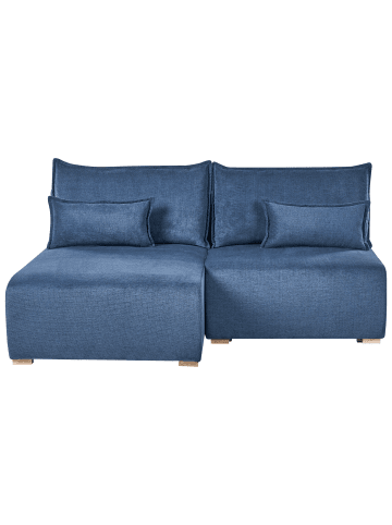 Beliani Modulsofa NERBO in Blau/Braun - (W) 200 x (H) 97 x (L) 154 cm