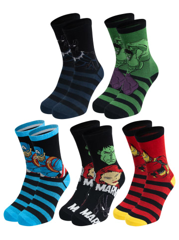 Marvel 5er Pack Marvel Socken Sneaker Strümpfe in Mehrfarbig