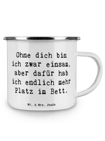 Mr. & Mrs. Panda Metallbecher Spruch Liebeskummer Platz im Bett ... in Weiß