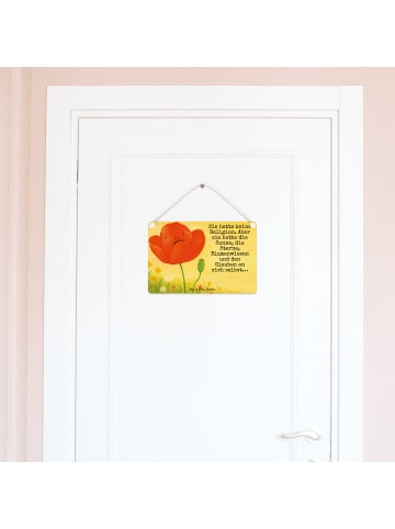 Mr. & Mrs. Panda holzbild Blume Mohnblume Design mit Spruch in Weiß