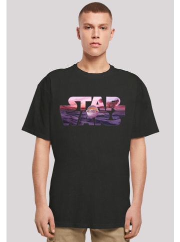 F4NT4STIC Oversize T-Shirt Star Wars The Mandalorian Child Ride The Sky in schwarz