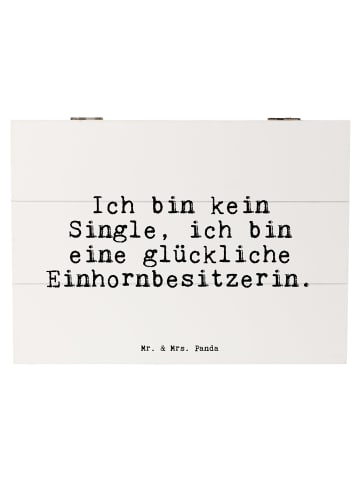 Mr. & Mrs. Panda Holzkiste Ich bin kein Single,... mit Spruch in Weiß