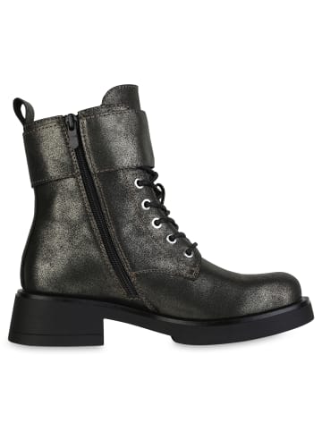 VAN HILL Schnürstiefeletten Beatrix in Grün Metallic