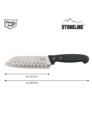 Stoneline 22,6 cm Santokumesser, mit Klingenschutz in Schwarz