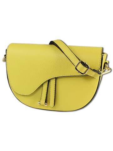 Toscanto Leder Schultertasche, Umhängetasche Toscanto Tasche gelb ca. 22cm