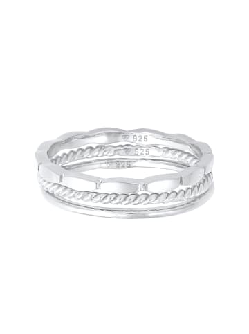 Elli Ring 925 Sterling Silber Geo, Ring Set, Twisted in Silber
