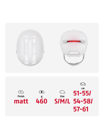 ABUS Fahrradhelm HUD-Y ACE in pure white