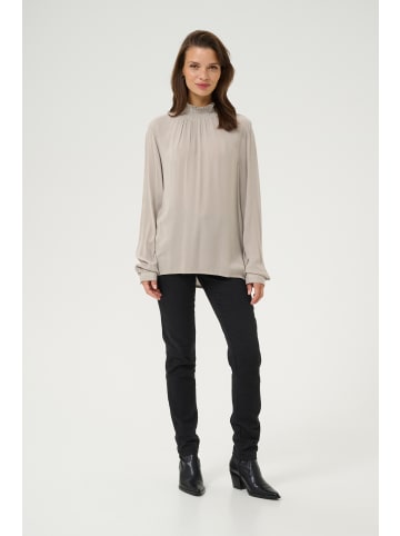 Kaffe Langarm-Bluse Trine in Elephant Skin