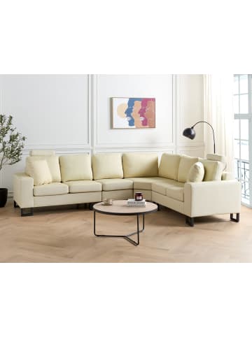 Beliani Ecksofa STOCKHOLM in Beige/Schwarz - (W) 293 x (H) 103 x (L) 235 cm
