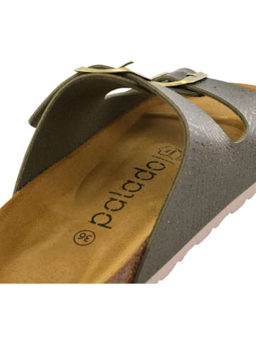 Palado Pantoletten in Olive/Gold//Cream/Cream