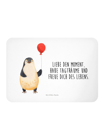 Mr. & Mrs. Panda Kühlschrankmagnet Pinguin Luftballon mit Spruch in Weiß