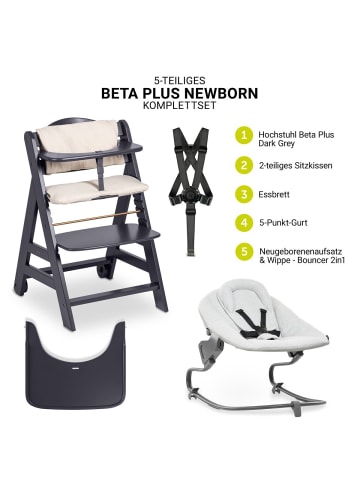 Hauck Beta Plus 5-tlg. Newborn Set - Hochstuhl in grau