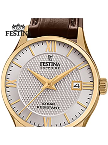 Festina Analog-Armbanduhr Festina Swiss Made braun klein (ca. 29mm)