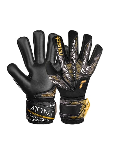 Reusch Torwarthandschuh Attrakt Silver NC Finger Support Junior in 7740 black/gold/white/black