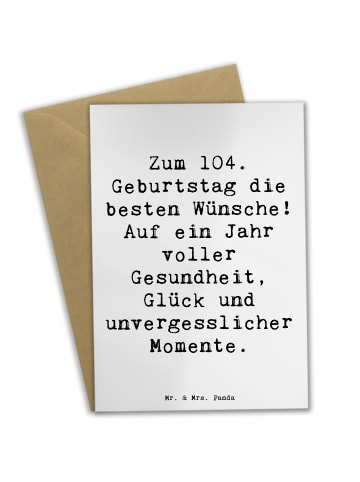 Mr. & Mrs. Panda Klappkarte Spruch 104. Geburtstag Glückwünsche ... in Weiß