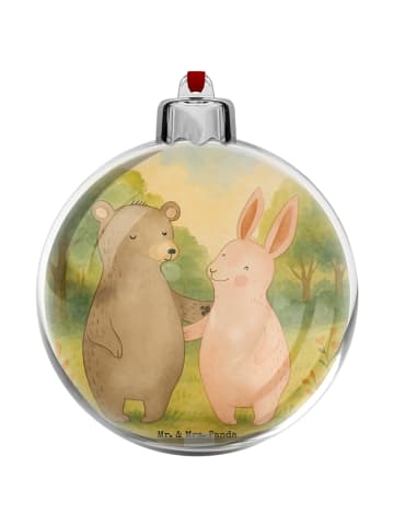 Mr. & Mrs. Panda Kunststoff Weihnachtskugel Bär und Hase Umarmen... in Weiß