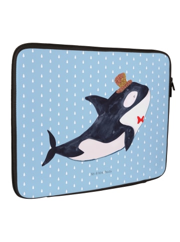 Mr. & Mrs. Panda Laptop Tasche Orca Zylinder ohne Spruch in Blau Pastell